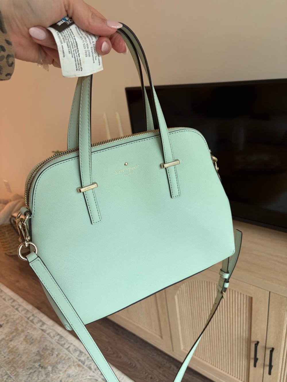 kate spade Mint Green Saffiano Dome Satchel